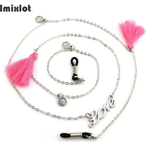 1PC Women Fashion Tassel Sunglasses Chains Love Letter Eyeglasses Chains Sunglasses Holder Necklace Eyewear Retainer Accessories