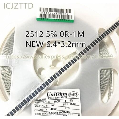 100PCS 2512 5% J 6432 6.4*3.2 4.3M 4M3 4.7M 4M7 5.1M 5M1 5.6M 5M6 6.2M 6M2 6.8M 6M8 7.5M 7M5 8.2M 8M2 9.1M 9M1 10M