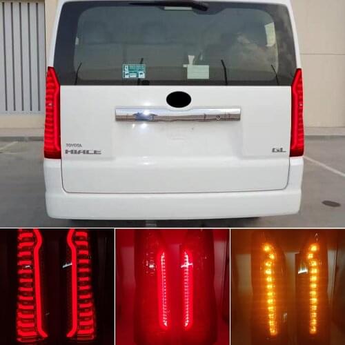 2PCS LED Tail Light Assembly For Toyota Hiace 2019 2020 Tail Brake Light Signal Lamps Reverse Light Rear Fog lamp