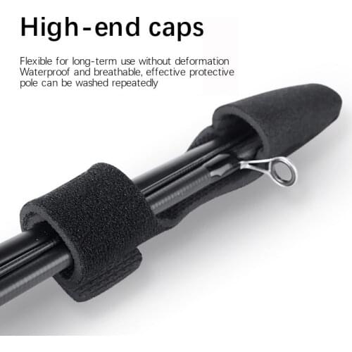 2pcs Fishing Rod Covers Portable Durable Fishing Rod Guard Covers Neoprene Fishing Pole Tackle Protective Cover Case Storage Bag