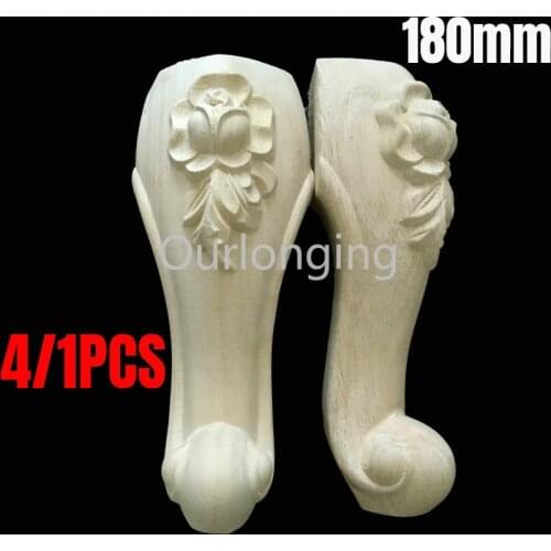 4/1PCS Solid Wood Furniture Legs Feet Replacement Heavy Duty For Sofa Couch Chair Tea Coffe Table Cabinet TV Stands 180mm