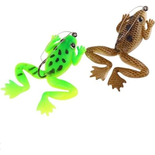 4Pcs simulation Frog Bait 60mm Fishing Lures 2 colors with Hook Crank Bait Fishing Tackle