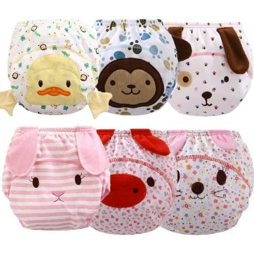 4pc/Lot Reusable Baby Infant Nappy Cloth Diapers Soft Cotton Training Pants S/M/L
