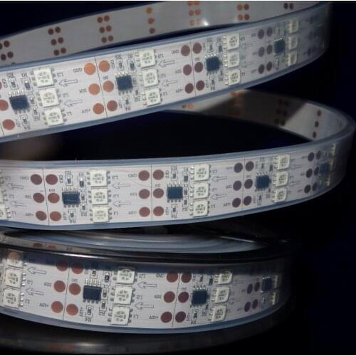 5m DC12V WS2811 450LEDs (30pixes/m) WHITE PCB led digital strip;IP66;waterproof in silicon tube;90leds/m