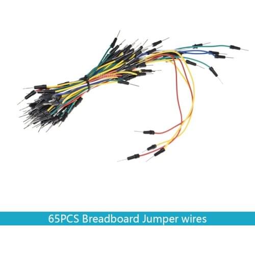 65pcs/Lot male to male Solderless Flexible Breadboard Jumper wires Cables Bread plate line for arduino