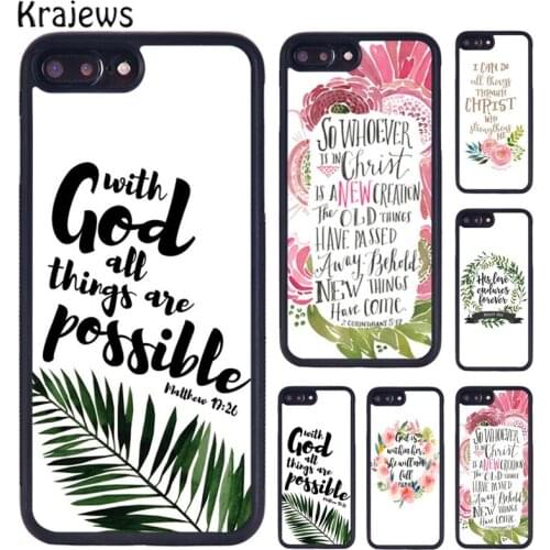 Krajews Bible Qutoes Verse Belief God Jesus Phone Case For iPhone 6 7 8 Plus 11 12 Pro X XR XS Max Samsung Galaxy S7 S8 S9 S10