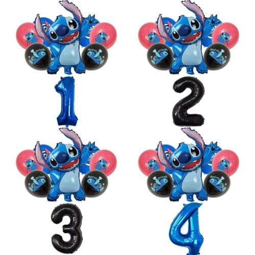 Disney Lilo & Stitch Balloon Number Balloons 1 2 3 st Kids Toy Birthday Party Decorations Baby Shower Cartoon Globos Supplies