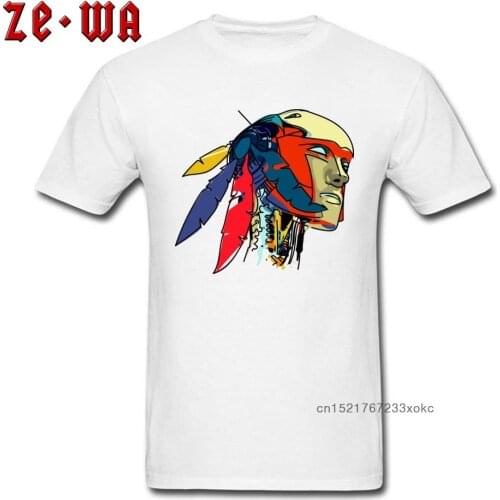 High Quality Mens T-Shirt Fitness Summer T Shirts Cotton Native Robot Comics Tops Arcade Gamer Tees Crew Neck Clothes White