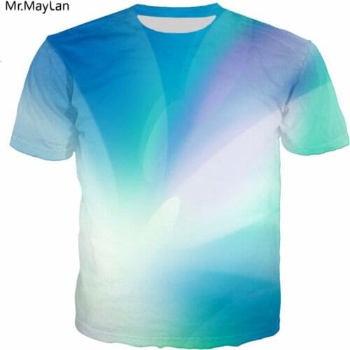 Hipster 3D Print Lighting Blue Green T shirt Men/Women Casual T-shirt Tshirt Tees 2018 Boys Clothing camiseta hombre Big Size