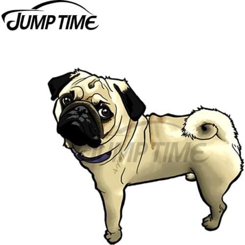 JumpTime 13 x 3.8cm For Standing Pug Decal Surfboard Laotop Car Stickers Windshield Scratch-Proof Laptop Camper Graphics