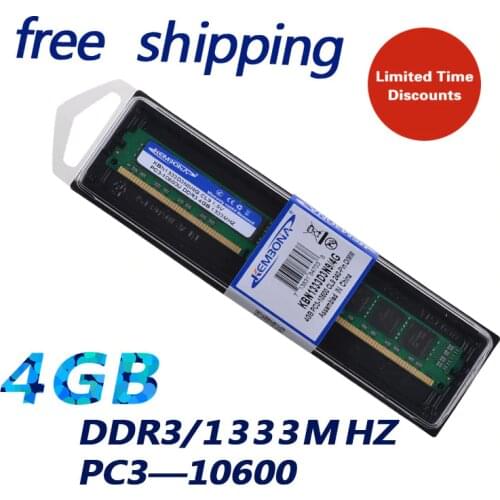 KEMBONA Brand New sealed PC DESKTOP LONG-DIMM DDR3 4gb 1333 PC10600 ram memoria 1333D3N9/4G for all motherboard