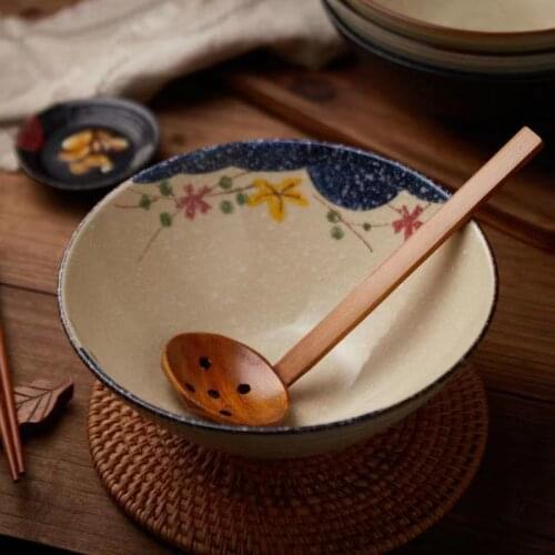 Ceramic Ramen Bowl Dormitory Household Ceramic Tableware Instant Noodle Bowl Hat Bowl Japanese Style Hand-painted Ceramics