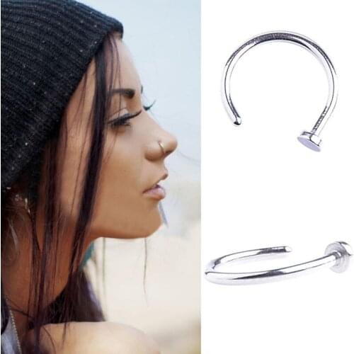New Nose Ring Hoop 8mm 10mm Small Thin Piercing Stud| Body Jewellery Body Clip Hoop For Women Septum Piercing Clip Jewelry
