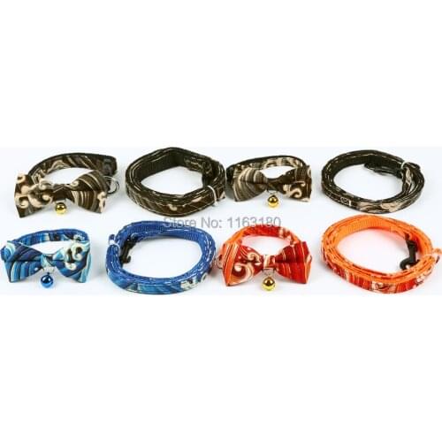 12 Sets /lot Bowtie Dog Collar and Leash Set Nylon Pet Puppy Collars Dogs Leash Walking Training Leash for Small Medium Dogs