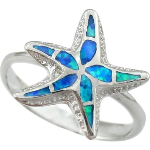 Star Shape Lovely Blue Pink White Green Brown Fire Opal Unisex OR858