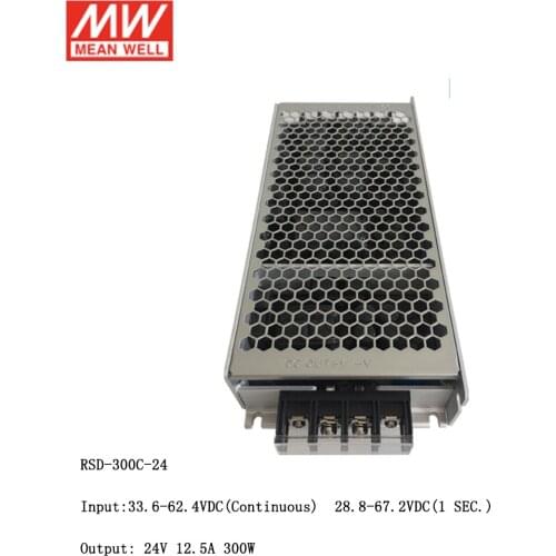 MEAN WELL RSD-300C-24 33.6~62.4VDC to 24V DC 300W Railway DC-DC Converter Switching Power Supply 24V 12.5A Converter Transformer