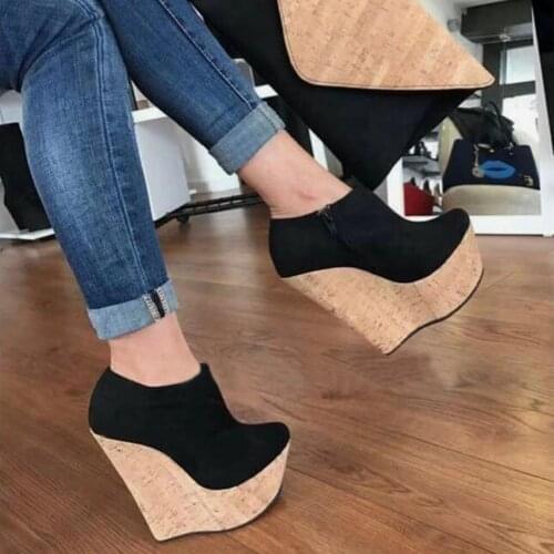 MKKHOU fashion single shoe women 2020 Autumn new black round head waterproof platform simple versatile high heel womens shoes