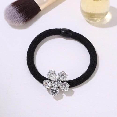 FYM Fashion 5 Styles Plant Shape Hair Accessories For Women Black Elastic Hair Rubber Bands Girls Hair Ropes Ponytail Holder