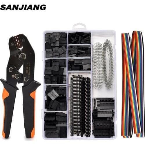 SN-28B Dupont Crimping Pliers 0.25-1.5mm²/23-14AWG 310/620/1550PCS 2.54mm Dupont Terminals Clamp Kit Connectors Hand Tools Set