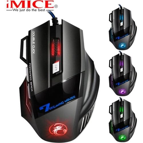 IMICE X7 Wired Gaming Mouse 7 Buttons Optical 5000DPI Professional Mouse Gamer Computer Mice For PC Laptop