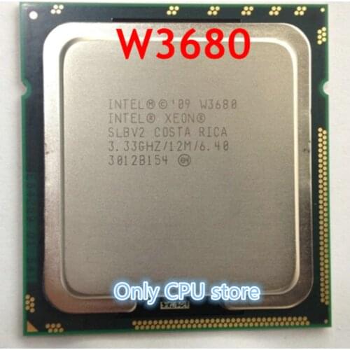 Original Intel Xeon W3680 CPU processor /3.3GHz /LGA1366/12MB L3 Cache/Six-Core/ server CPU w 3680 W3690 x5680 I7 980