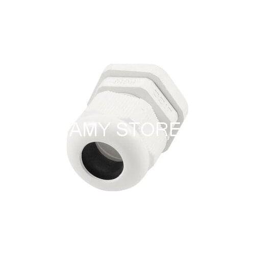 PG16 White Plastic 10mm Thread Length Waterproof IP67 Cable Joints