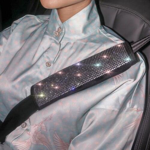 1pc Pink Car Seat Belt Shoulder Pads Bling Rhinestone Red Blue Green Comforting Padding for a Nice Trip on the Road