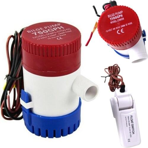 12V Immersible Submersible Marine Boat Bilge Water Pump W/ Float Switch