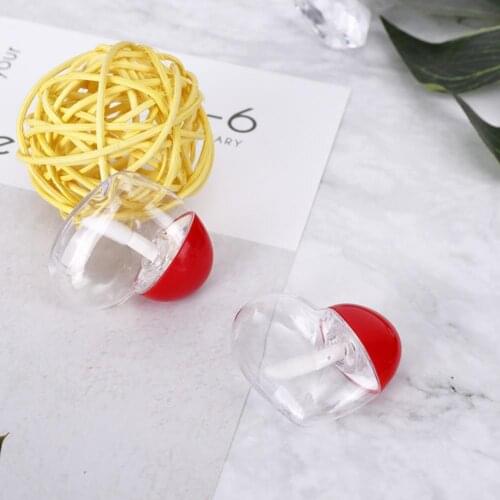 5Pcs Transparent Empty Lip Gloss Tube Love Heart Shaped Balm Container DIY Ice Cream Lip Glaze Cosmetic Bottle Supply