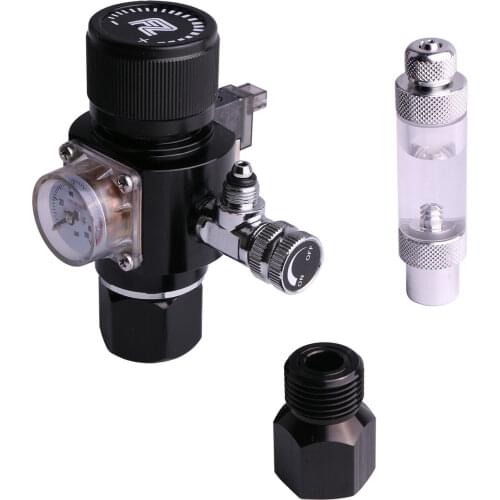 FZone CO2 Regulator For Both Top and Side Opening Tank Aquarium Solenoid Valve with bubble Counter