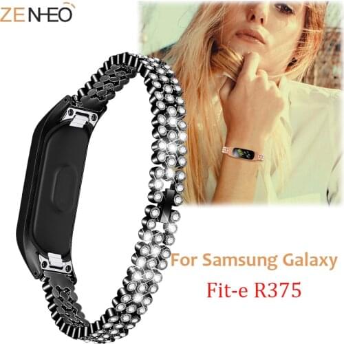 Metal wristband For Samsung Galaxy Fit-e R375 watches strap replacement For Samsung Galaxy Fit-e R375 Rhinestone watchbands