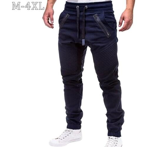 Richkeda Store New 2021 Sweat Pants Men Mid Waist Drawstring Streetwear Trousers Men Casual Solid Mens Joggers Pants Plus Size
