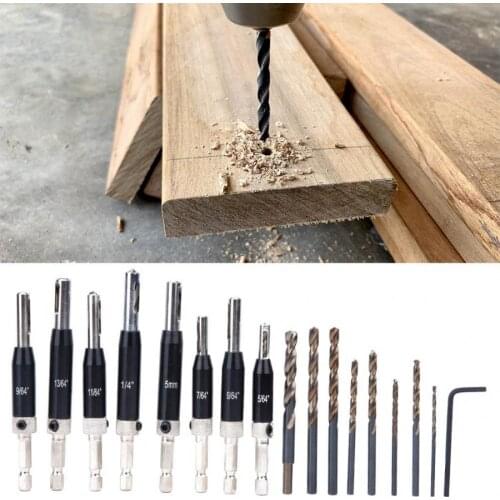 Hinge Hole Drilling Tool Door Window Hinge Hole Puncher Self Centering Drill Bit with Hex Wrench