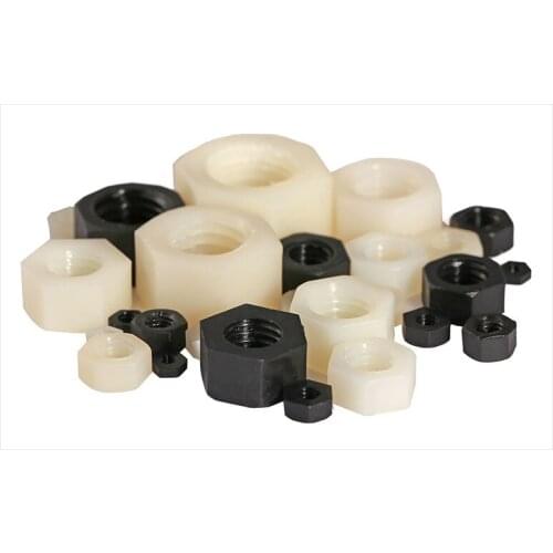 5Pcs M12 White Black Nylon Hex Nut DIN934 NYLON66/PC Plastic Hexagon Nuts Metric High-quality Plastic