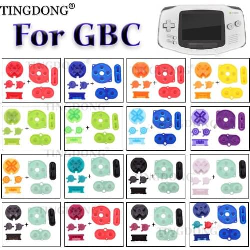 1Set Silicone Rubber Conductive Button & Colorful Plastic D Pads A B Power ON OFF Buttons Keypads for Gameboy Color GBC