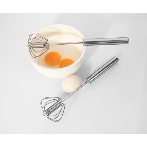1PC New S/Steel Handle Egg Beater Milk Whisk Stirrer Mixing Foamer Rotate Mixer Shake Mini Kitchen Gadgets Egg Tools KX 151