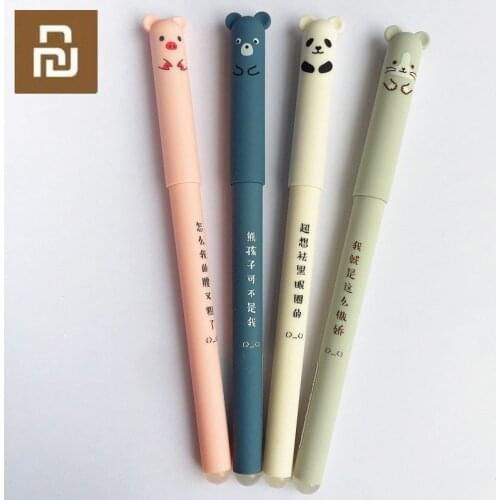 Xiaomi Cartoon Animals Erasable Pen 0.35mm Cute Panda Cat Magic Pens Gel Pens for School Writing Novelty Stationery Girls Gifts