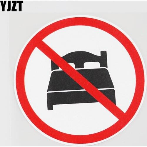 YJZT 11.3CMX11.3CM Prohibition Sign PVC Decal Bed Pattern Car Sticker Accessories 11B-0235