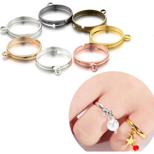 20pcs/set DIY single hanging open ring with hole electroplated copper ring jewelry accessories