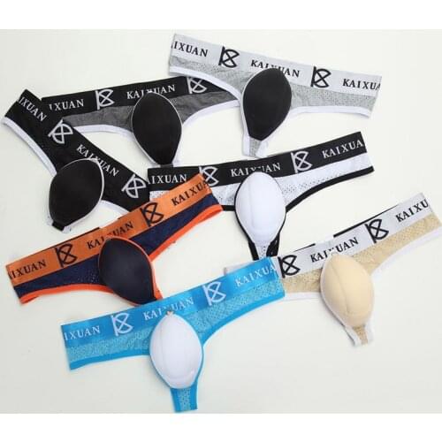 3PCS/Lots Men Thong G-string Jockstrap Sexy Padded Open Crotch Mesh Gay Panties Lingerie T-back Underwear String Slip Thongs