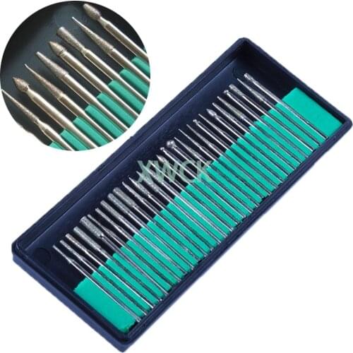 30pcs /box Dental Lab Equipment Diamond Burs Millers Tooth Drill Jewelers Dental Polishing