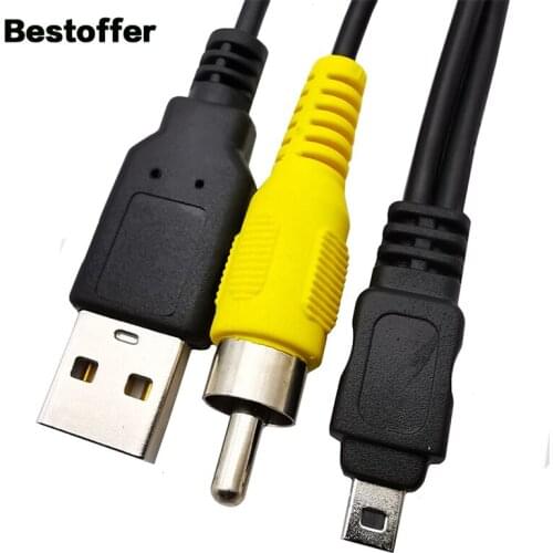 60CM USB 2.0 A Male to 8P+RCA Male Digital Camera USB AV 8P Data Cable