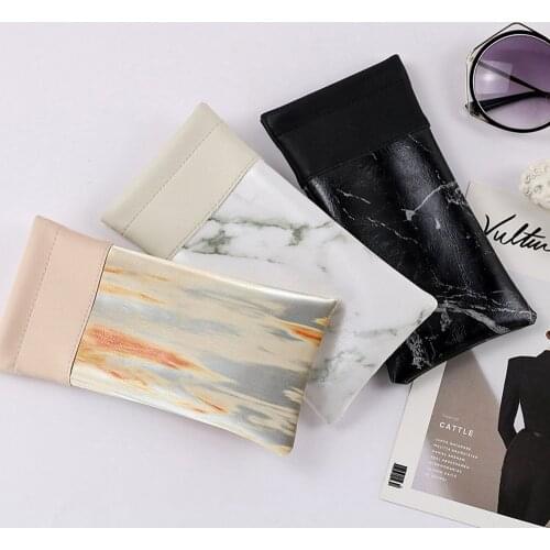 Unisex PU Leather Sunglasses Bag Glasses Case Soft Reading Glasses Pouch Portable Storege Case Nearsighted Eyewear Protector