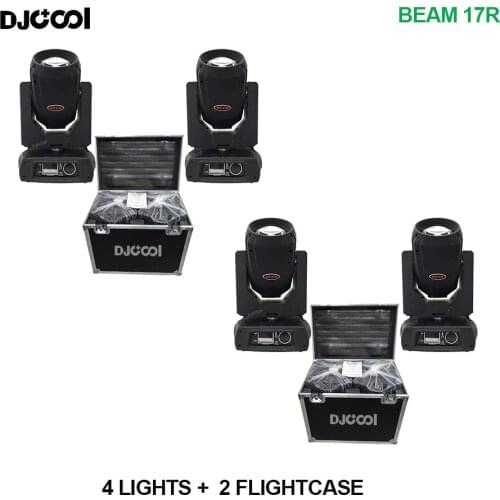 Free Duty 2 Case 4x 350w Lyre Beam 17R 350 Stage Moving Head Light Professional DJ Disco Club Party Lighting DMX Move Head Light