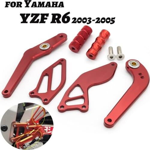 For Yamaha YZF R6 YZF-R6 YZFR6 2003-2005 CNC Adjustable Motorcycle Rearset Foot Peg Brake Rear Gear Shift Shifter Lever + Wing