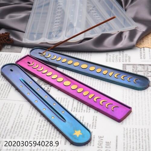 Resin Mold Incense Stick Burner Silicone Mold for Resin Moon Phases Incense Holder DIY Incense Ash Catcher DIY Home Decoration