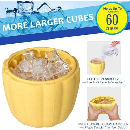 Pumpkin Shape Silicone Ice Bucket Champagne Whisky Beer Ice Cube Maker Portable Bucket Wine Ice Cooler Beer Tools