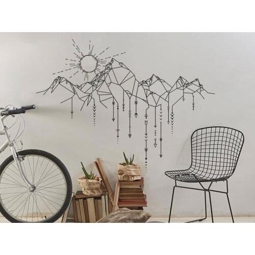 Geometric Mountain Sun Arrows Patter Wall Sticker Vinyl Home Decor Nursery Decals Removable Adhesive Mural House Decoration NR37