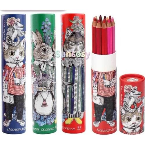 Holbein Artists oil colored pencil Red Blue Green,15 color set, For Artists Drawing,Sketching Wooden Color Pencils Art Supplies