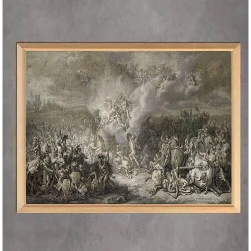 World Famous Painting The Combat of Diomedes 5D DIY Diamond Painting Mosaic Home Decoration Jacques-Louis David Series
